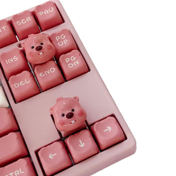 Set capace taste pentru tastatură mecanică Beaver Loopy Ruby, axă încrucișată (stil Cherry MX); compatibilitate universală, axă verde, rezistent la apă, conectare prin cablu.