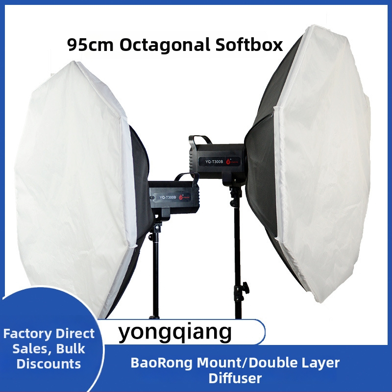 Softbox pre štúdiové osvetlenie – osmiuholníkový, Baorong bajonet, plastový bajonet, reflexný materiál, obrazovka 80x80, nosnosť 2–5 kg