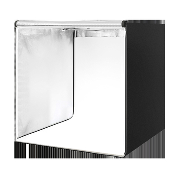 Cutie de iluminat LED pentru studio mic, portabilă, cu softbox și fundal (din poliester + panou LED)