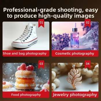 Kompaktne foto štúdio na šperky so skladacím svetelným boxom a nastaviteľným osvetlením, konštrukcia z Oxford textílie