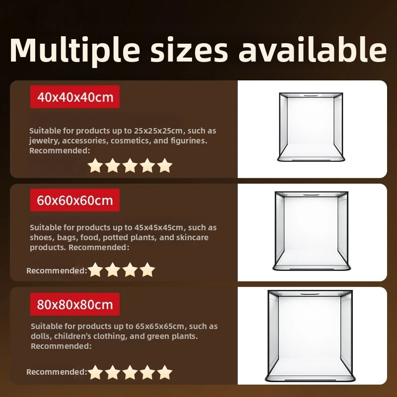 Kompaktne foto štúdio na šperky so skladacím svetelným boxom a nastaviteľným osvetlením, konštrukcia z Oxford textílie