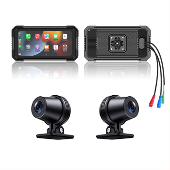 5 collu motociklu CarPlay dash kamera MT01, priekšējā un aizmugurējā ierakstīšana, 170° skata leņķis, 2.0 MP sensors, atmiņa līdz 64 GB