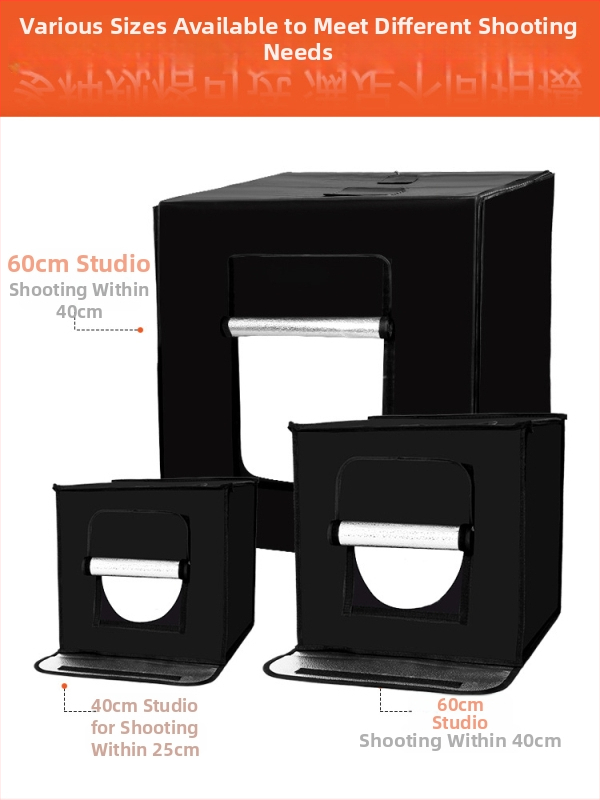 Malá štúdiová LED svetelná krabička na fotografovanie od Bosheng; Reflexný materiál; Vhodné pre osobnú fotografiu; Hmotnosť 6.5
