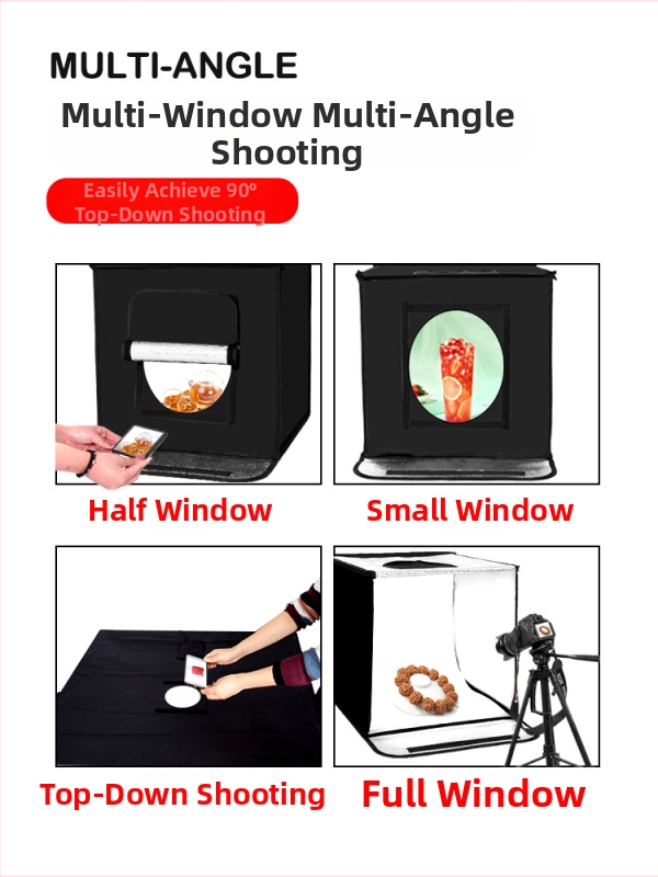 Malá štúdiová LED svetelná krabička na fotografovanie od Bosheng; Reflexný materiál; Vhodné pre osobnú fotografiu; Hmotnosť 6.5