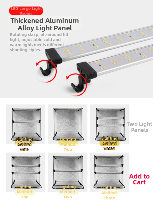 Malá štúdiová LED svetelná krabička na fotografovanie od Bosheng; Reflexný materiál; Vhodné pre osobnú fotografiu; Hmotnosť 6.5