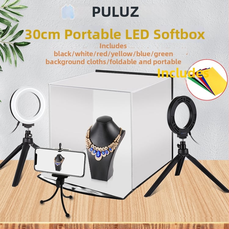 PULUZ PU5130 LED Softbox Prenosné Sklopné Fotostudio so 6 Pozadiami