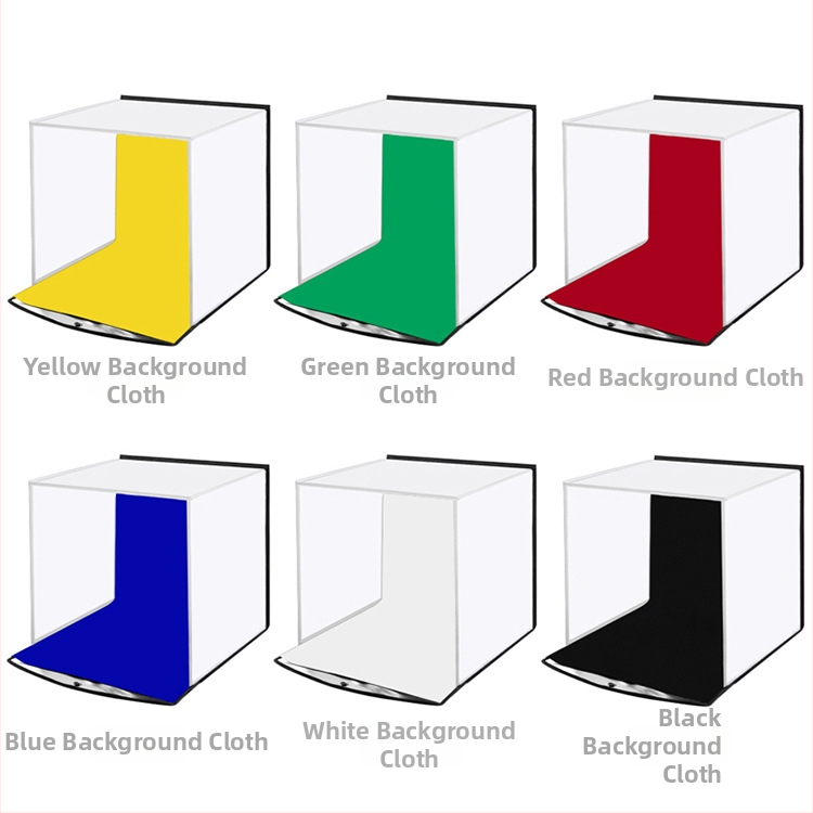 PULUZ PU5130 LED Softbox Prenosné Sklopné Fotostudio so 6 Pozadiami