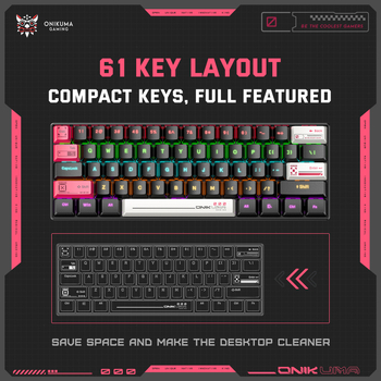 ONIKUMA G55 mechanická klávesnica, 61 kláves, RGB podsvietenie, káblové pripojenie