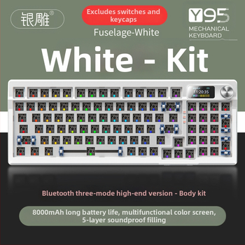 Mechanická klávesnica, 95 kláves, RGB podsvietenie, trojmódové bezdrôtové pripojenie, Gasket Kit, PBT krytky kláves