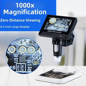 DM4USB digitālais mikroskops ar 1000x palielinājumu, iebūvēts ekrāns, paredzēts ķēžu un mātesplates remontam