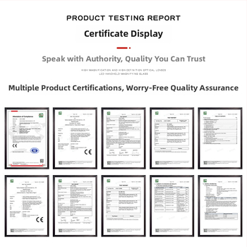 Ručná lupa s dvojitým osvetlením a HD zväčšením pre čítanie, vhodná pre starších a študentov — BITE
