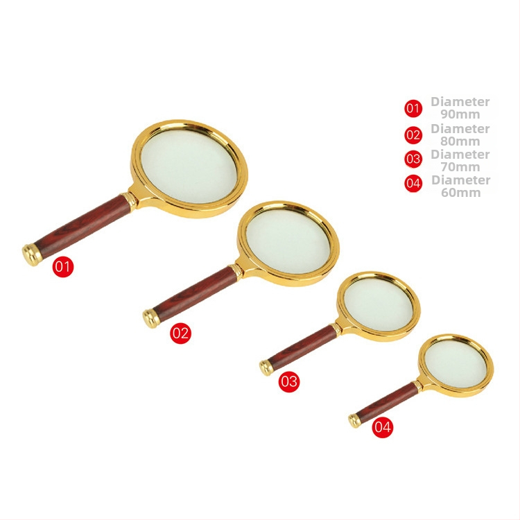 Μεγεθυντικός φακός χειρός με ξύλινο κοντάκι, χειροκίνητος, 10x μεγέθυνση, υψηλής ευκρίνειας οπτικά για ανάγνωση