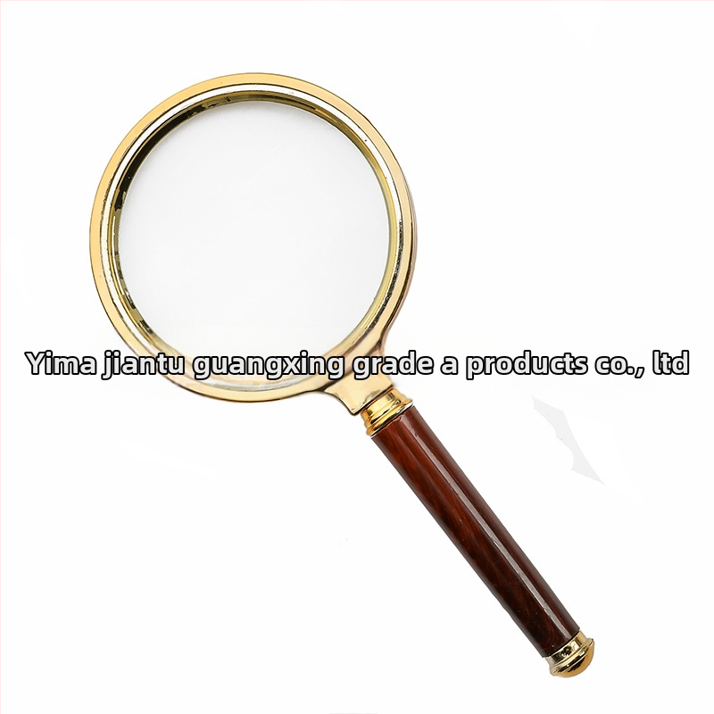 Μεγεθυντικός φακός χειρός με ξύλινο κοντάκι, χειροκίνητος, 10x μεγέθυνση, υψηλής ευκρίνειας οπτικά για ανάγνωση