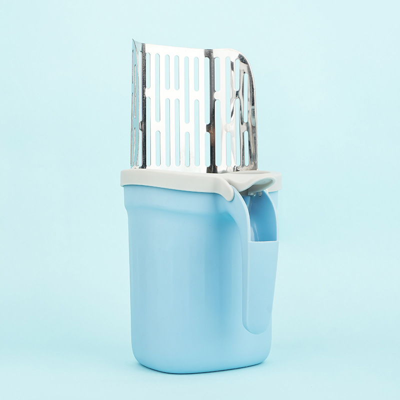 Metalna lopatica za mačji stelj All-In-One s ugrađenim alatom za čišćenje vrećica, odvojiva, velika kapacitet, marka JN