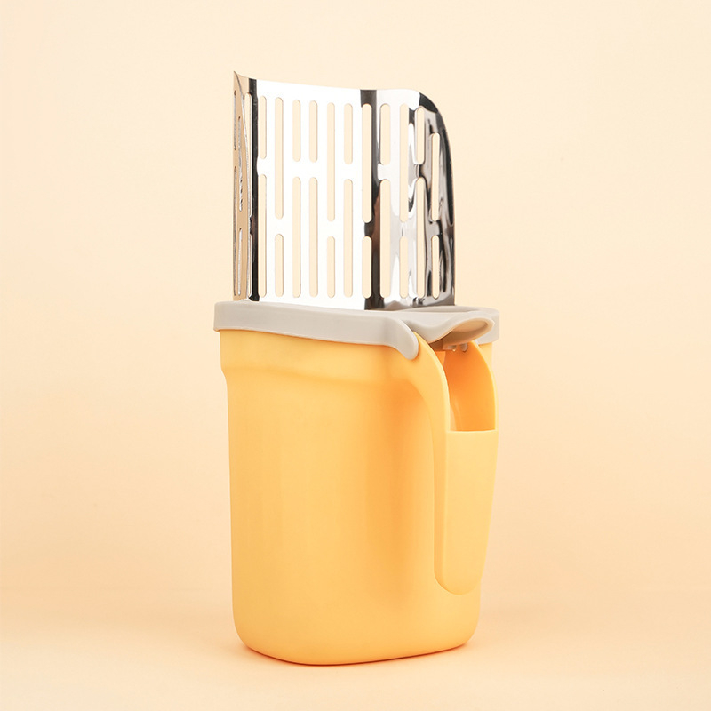 Metalna lopatica za mačji stelj All-In-One s ugrađenim alatom za čišćenje vrećica, odvojiva, velika kapacitet, marka JN