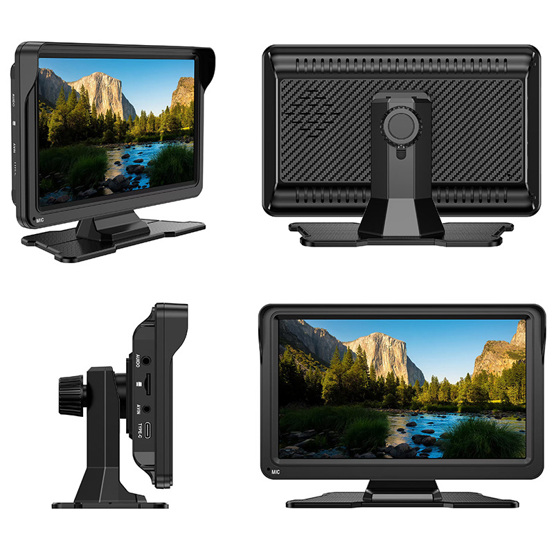 CarPlay Bluetooth automobilio navigacijos dėžutė su kapacitiniu jutikliniu ekranu — keturių branduolių procesorius, 16GB atmintis, 1024x600 raiška, Type-C jungtis