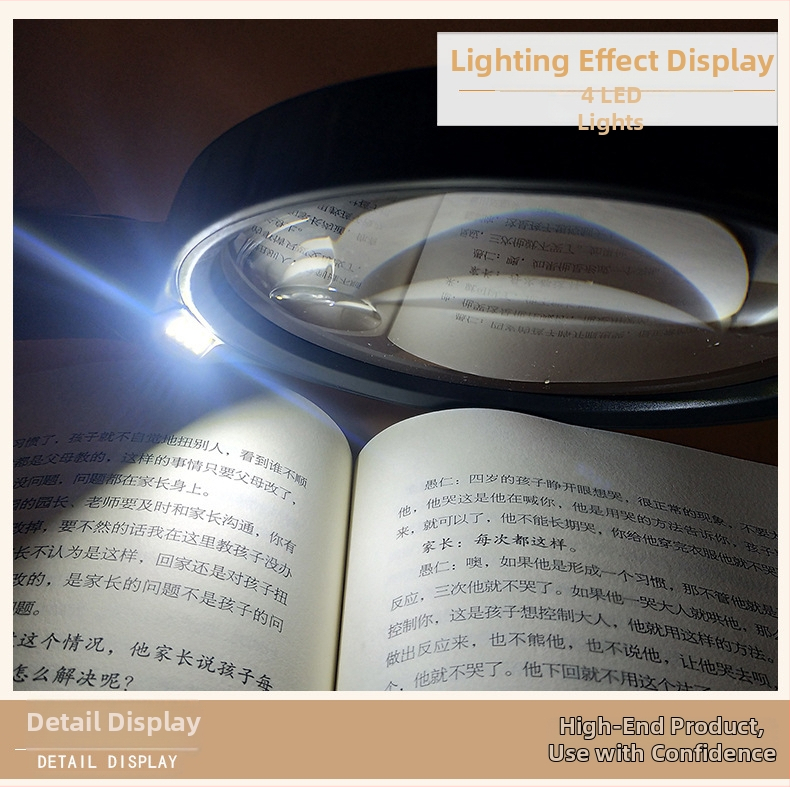 Ručná lupa s LED osvetlením, model 4986E, 10x zväčšenie