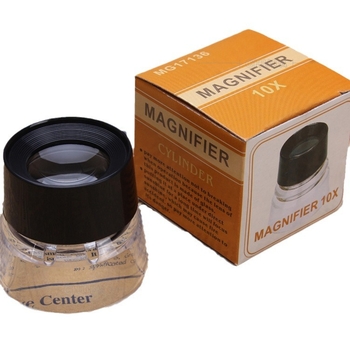 Chuda 10× cilindrická akrylová optická HD stolná lupa, model 17136