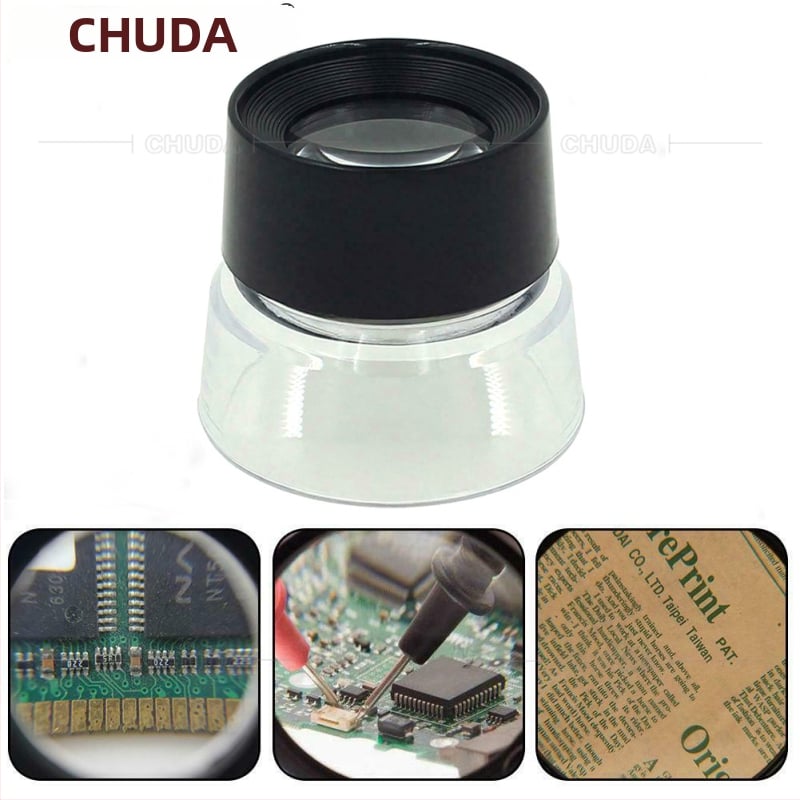 Chuda 10× cilindrická akrylová optická HD stolná lupa, model 17136