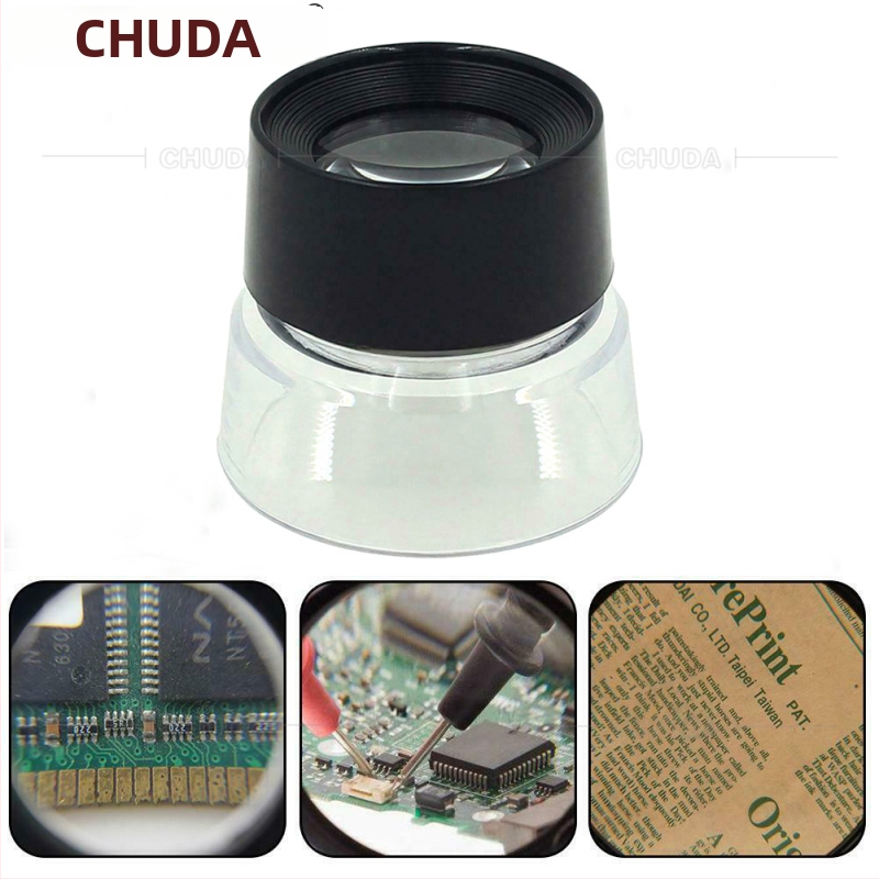 Chuda 10× cilindrická akrylová optická HD stolná lupa, model 17136