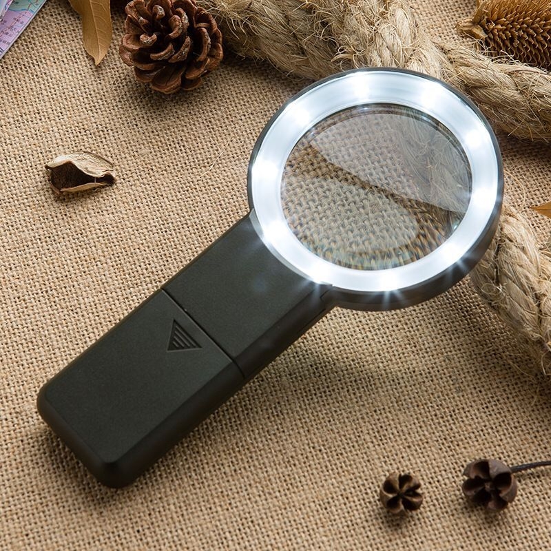 Χειροκίνητος μεγεθυντικός φακός ανάγνωσης με 10 LED φώτα