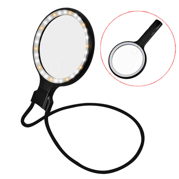 Lupa de mărire cu încărcare USB pentru citire, mărire 5x/10x, iluminare cu 30 LED, pentru purtare la gât, în mână, montată pe cap sau citire pe birou