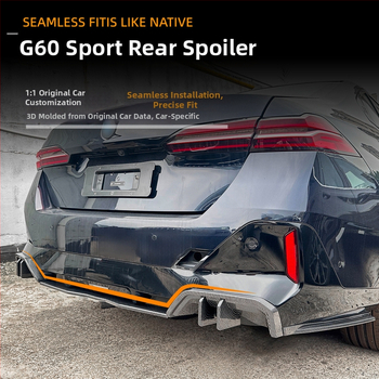 MP hátsó lip spoiler BMW 5 Series i5 G60 2024+ — ABS anyag, rögzítés a hátsó szélhez, kompatibil a külföldi kiadással