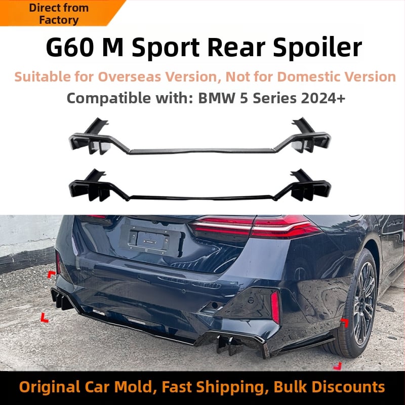 MP hátsó lip spoiler BMW 5 Series i5 G60 2024+ — ABS anyag, rögzítés a hátsó szélhez, kompatibil a külföldi kiadással