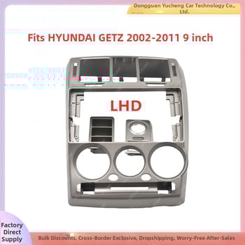 Hyundai Getz Android priekinio skydelio rėmas – ABS+PC, 1,2 kg, modeliai 2002–2011