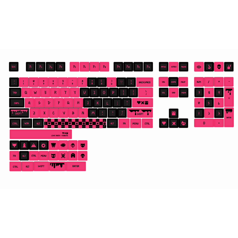 Set capace XDA PBT, sublimare cu cinci fețe, universal pentru tastaturi mecanice, până la 87 taste