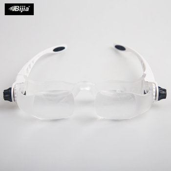 BIJIA Κεφαλή-φορούμενη φορητή μεγεθυντική lupa, μεγέθυνση 2.0–4.0×, μέταλλο/πλαστικό με οπτικό ακρυλικό φακό, μοντέλο 04006198