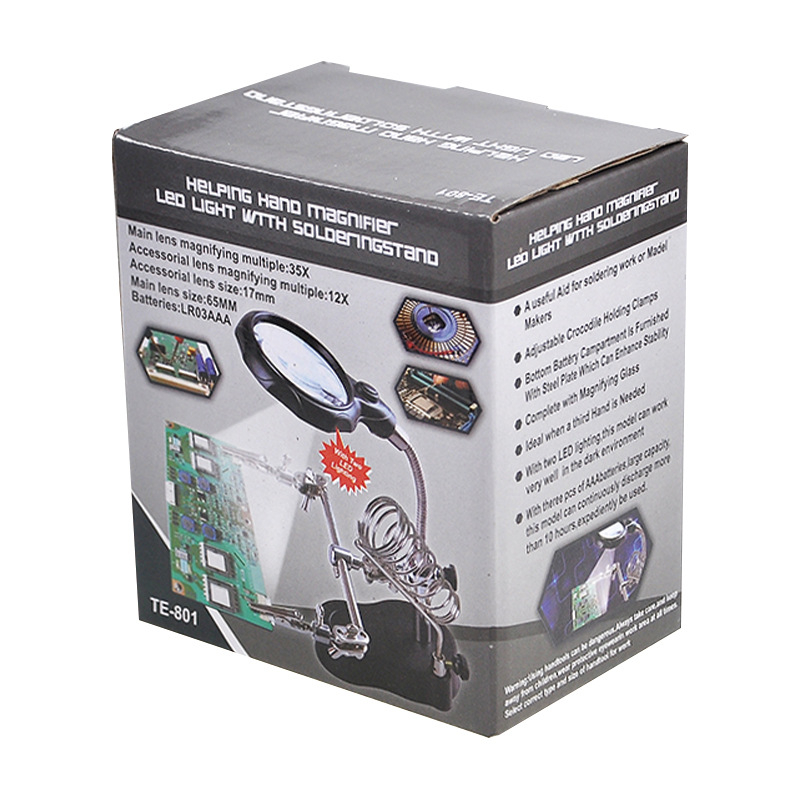 Speijia TE-801 LED μεγεθυντής με κλιπ για επισκευές ηλεκτρονικών και χάραξη πορσελάνης