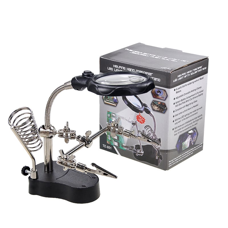 Speijia TE-801 LED μεγεθυντής με κλιπ για επισκευές ηλεκτρονικών και χάραξη πορσελάνης