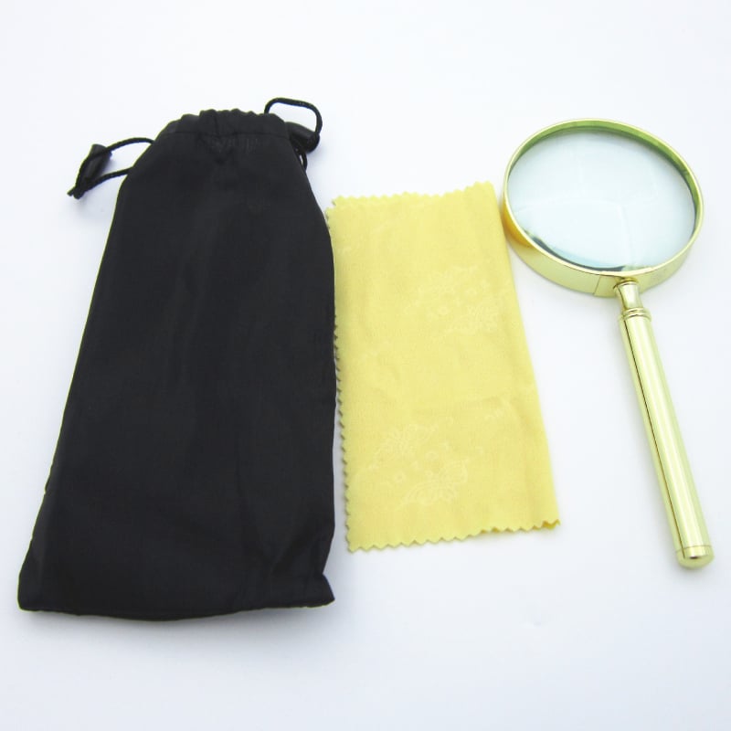 Χειρολαβής μεγεθυντικός φακός από χαλκό και γυαλί, 50x μεγέθυνση, BYQT65MM