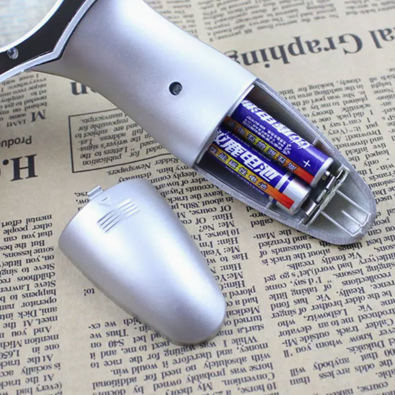 Lupă de mână în formă de umbrelă, cu iluminare cu 6 LED, pentru citire la vârstnici (model 600555)