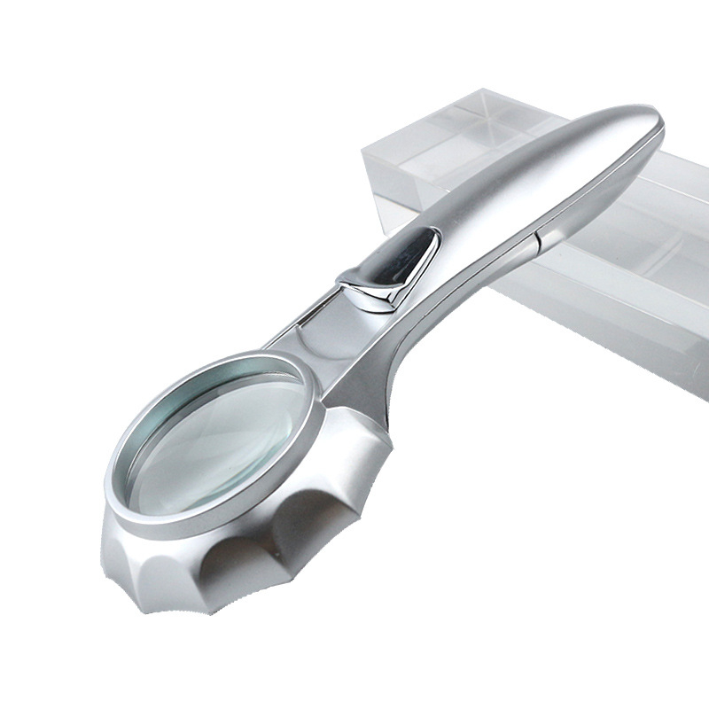 Lupă de mână în formă de umbrelă, cu iluminare cu 6 LED, pentru citire la vârstnici (model 600555)