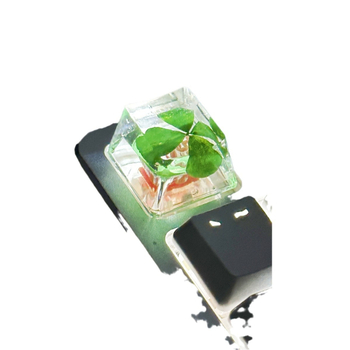 KK-Cokio XH008 kapica tipke od smole sa stvarnim cvijetom četverolisnog klina za mehaničke tipkovnice s križnim osovinama, ručno izrađena, prilagodljiva