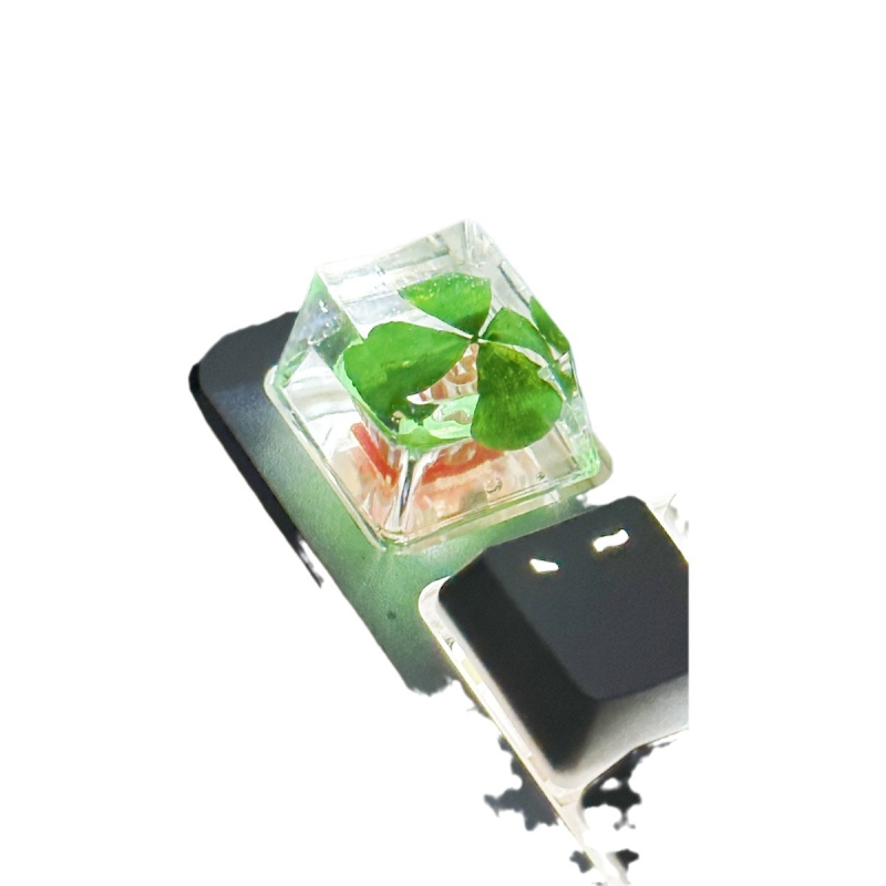 KK-Cokio XH008 kapica tipke od smole sa stvarnim cvijetom četverolisnog klina za mehaničke tipkovnice s križnim osovinama, ručno izrađena, prilagodljiva