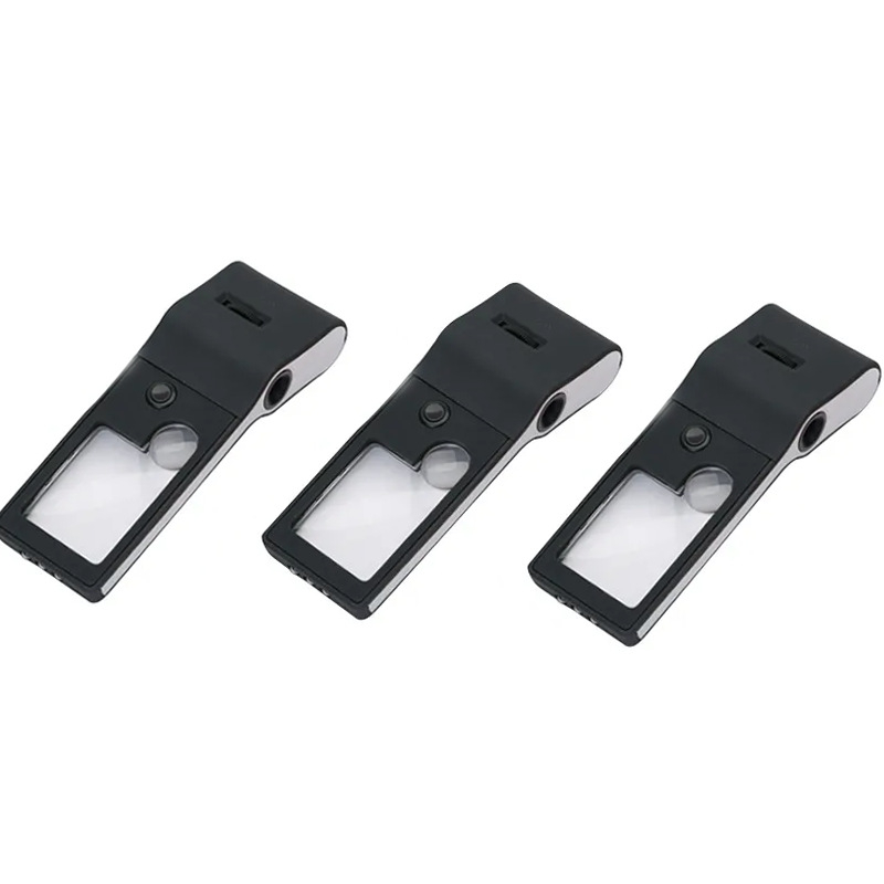 Lupă cu LED iluminat, cu trei trepte de mărire, pentru verificarea portabilă a bancnotelor