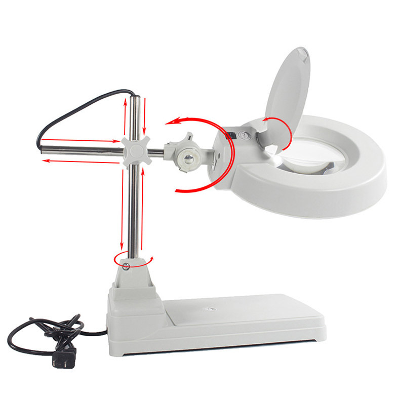 LT-86B lupă optică cu LED pentru birou, suport reglabil, 10× mărire