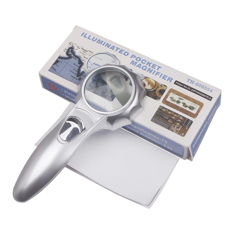 Lupa de mână cu iluminare LED, mărire 7x