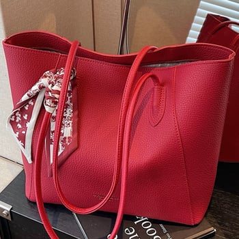 Geantă Tote din PU pentru utilizare zilnică — elegantă, cu fermoar, căptușeală poliester, buzunare interne (buzunar ascuns cu fermoar, buzunar pentru telefon)