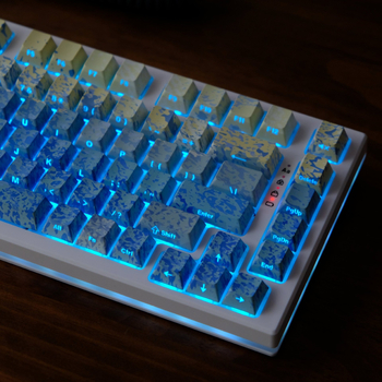 Set de capace PBT pentru taste, pentru tastaturi mecanice, gravate pe lateral, imprimare prin sublimare, capace transparente, compatibilitate universală