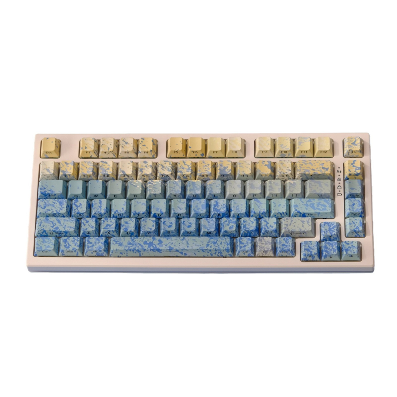 Set de capace PBT pentru taste, pentru tastaturi mecanice, gravate pe lateral, imprimare prin sublimare, capace transparente, compatibilitate universală
