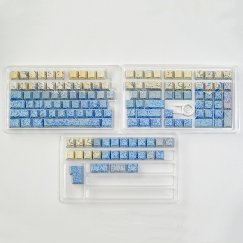 Set de capace PBT pentru taste, pentru tastaturi mecanice, gravate pe lateral, imprimare prin sublimare, capace transparente, compatibilitate universală