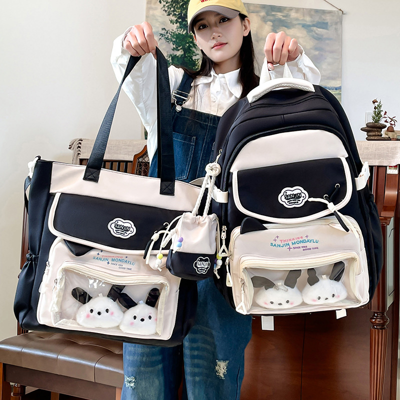 Rucsac școlar pentru fete, din pânză Oxford, stil urban minimalist, capacitate 20–35 L, compatibil cu laptop de 13 inchi