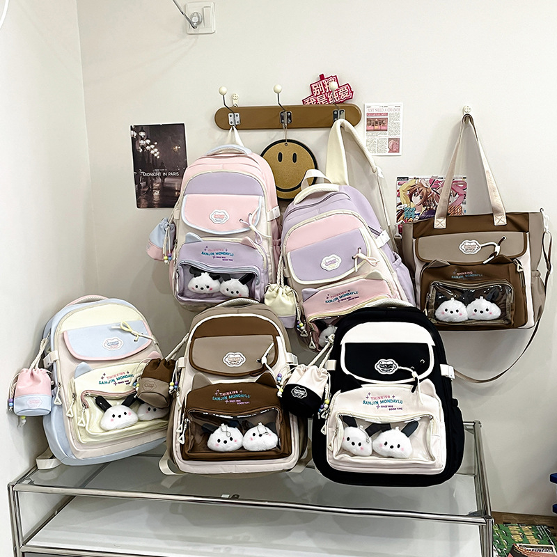 Rucsac școlar pentru fete, din pânză Oxford, stil urban minimalist, capacitate 20–35 L, compatibil cu laptop de 13 inchi