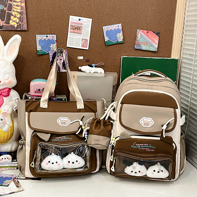 Rucsac școlar pentru fete, din pânză Oxford, stil urban minimalist, capacitate 20–35 L, compatibil cu laptop de 13 inchi