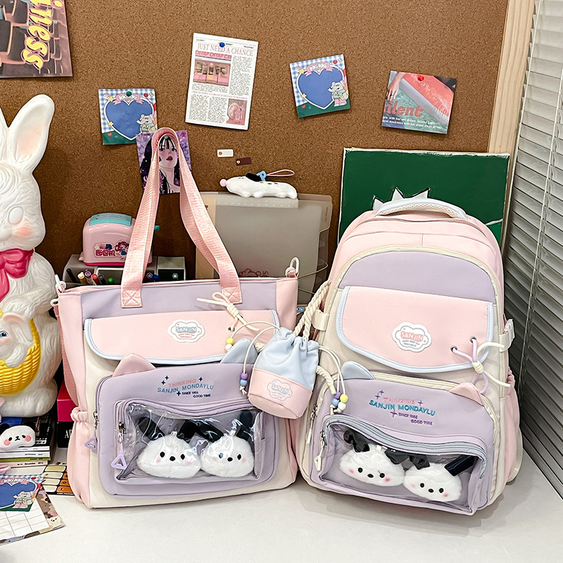 Rucsac școlar pentru fete, din pânză Oxford, stil urban minimalist, capacitate 20–35 L, compatibil cu laptop de 13 inchi