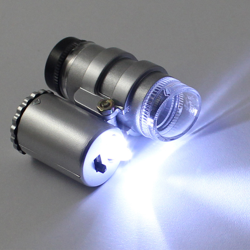 Chuda 45x Prijenosni mini mikroskop za nakit s 2 LED svjetla, model 10081-4